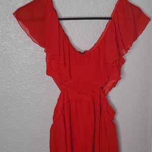 Speechless Red Chiffon Cut out Dress